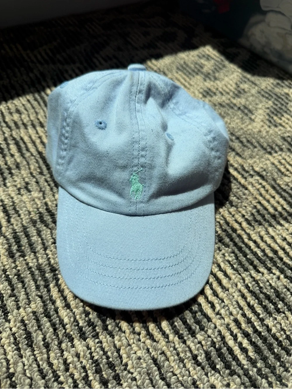 Ralph Lauren Light Blue Kids Polo Cap with Mint Logo